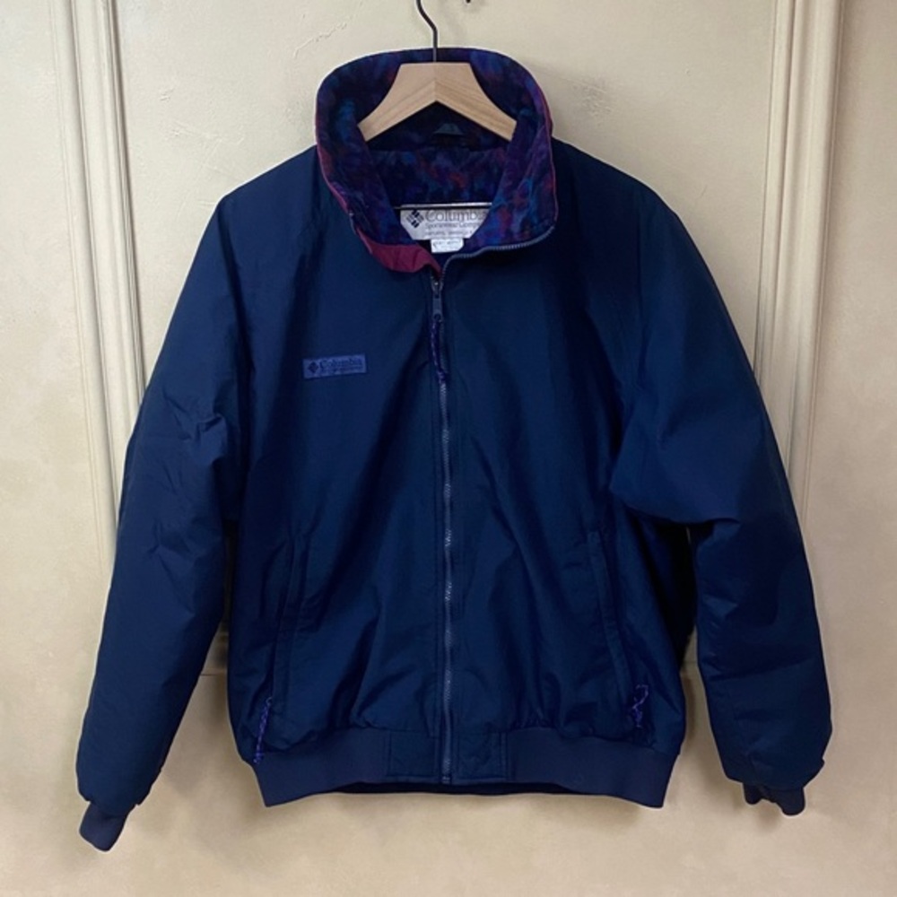 Vintage 90s Columbia nylon fleece-lined jacket